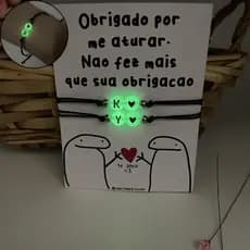 Conjunto de Pulseiras de Casal/Amizade Iniciais do Nome Brilha no Escuro Iniciais Flork Presente Namoro