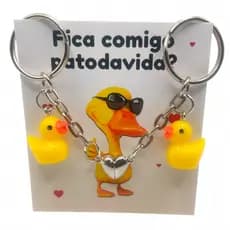Par de Chaveiros Pato Da Vida Casal Amizade formato de Pato Chaveiro Pequeno Namoro Presente