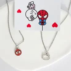 Conjunto de Colares Homem Aranha & Hello Kitty Presente Namoro