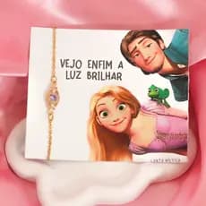 Pulseira Rapunzel Enrolados Lilás Aço Inox Raio Solar Presente Dia dos Namorados