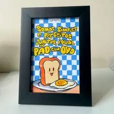 Porta Retrato Somos Simples e Perfeitos Juntos, igual Pão com Ovo A6 Presente Dia Dos Namorados