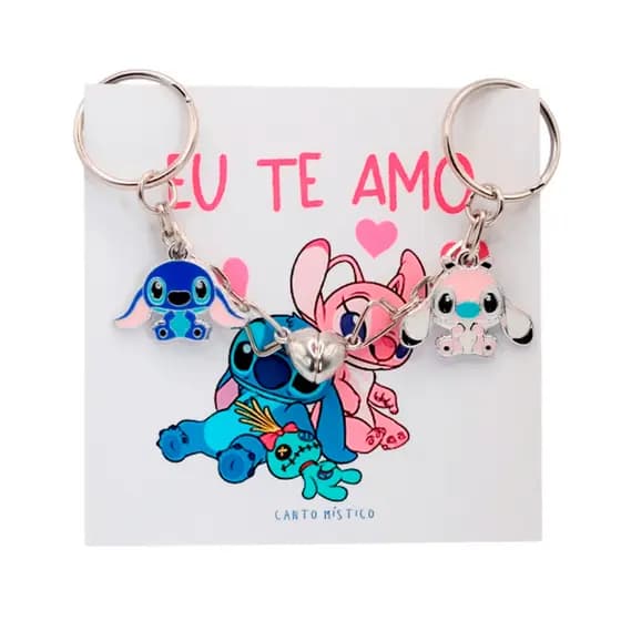 Conjunto de Chaveiros Lilo Stitch Casal/Amizade Melhores Amigos Amor Presente Namoro