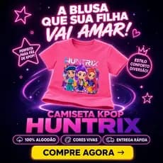 Blusa Infantil Kpop Menina Huntrix – Estampa Divertida | Camiseta 100% Algodão Premium – Moda Blogueirinha