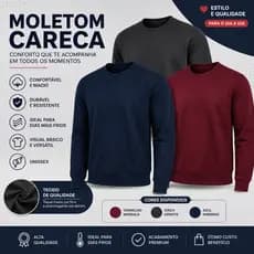 Moletom Masculino Unisex, Gola careca, Casaco Blusa Frio Inverno Confortável Premium