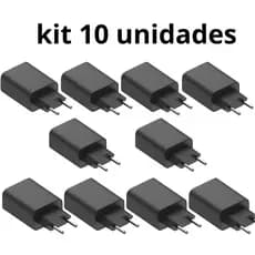 kit carregador Carregador Tomada 2 até 10 unidades Plug Adaptador Fonte Usb 5v 2 a ou 5v 1A Bivolt preto ou branco