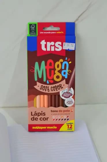 kit com 12 cores de lápis de cor - Tons de Pele- Tris