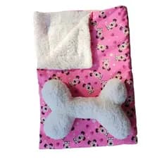 Kit Manta Grande De Sherpa Com Gorgurinho E Ossinho de Shepa Para Pets Cachorro E Gato