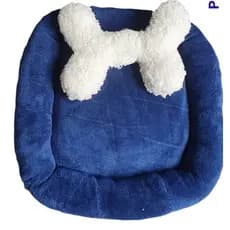 Cama Pet Luxo Quadrada De Mantinha Com Ossinho Modelo Bigata 40cm