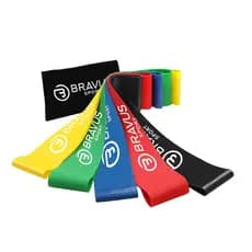 Kit 5 Mini Bands Funcional Pilates Bravus Sport