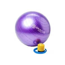 Bola Suiça Fisioterapia e Pilates Roxa 65cm Anti Explosão Bravus Sport