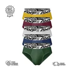 Kit com 3 cuecas slip microfibra