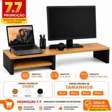 Suporte para Monitor Gamer 80cm/90cm/100cm – Mesa de Escritório Home Office – Resistente e Compacto