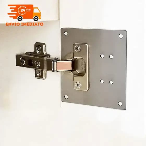 🛠️ Acabe com Portas Soltas! Placa Reparadora de Dobradiças 35mm – Reforço Rápido e Duradouro!