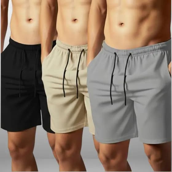 Kit 3 Bermuda Tactel Shorts Masculino Praia Piscina Corrida Com Bolsos