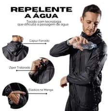 Jaqueta Corta Vento Masculina Impermeável Aspen Liso Com Capuz