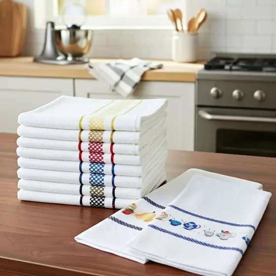 Kit 15 Panos Prato Toalha Copa Cozinha Jacquard Atoalhado 45x70 Algodão Atoalhado Xadrez Estampado