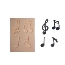 Molde de silicone Notas Musicais - Biscuit, Resina, Gesso e etc... (X 20)