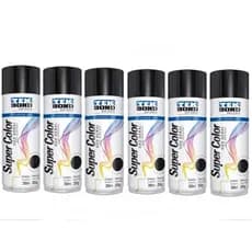 Kit 6 Tintas Spray Preto Brilhante 350ml - Tekbond