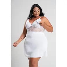 Camisola Amamentação Plus Size Maternidade Gestante com Renda Yasmin IMI