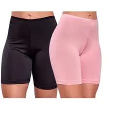 Kit 2 Shorts Segunda Pele Feminino Antiatrito Anágua Bermuda Preto Bege IMI