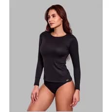 Blusa Segunda Pele Feminina Suede Canelado Manga Longa Conforto Sofia IMI