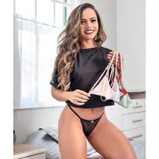 Kit 10 Calcinhas Fio Dental Feminina Microfibra e Tule Tanga Conforto Giulianna IMI