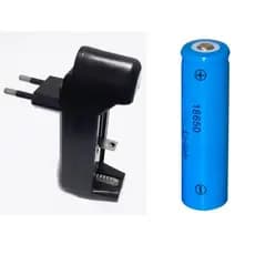 1 Carregador + 1 Baterias 18650 3.7v / 4.2v Para Lanterna