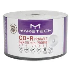 50 Midia Cd-r Virgem Printable Até O Miolo 52x Várias Marcas