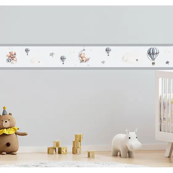 Faixa Decorativa Infantil Bebê Papel Parede Balãozinho 2m