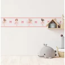 Faixa Adesiva Decorativa Infantil Fadinhas Bailarinas Quarto Menina Rosa