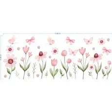 Adesivo de Parede Decorativo em Recorte Flores Rosa Autocolante
