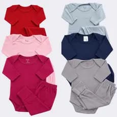 Kit Conjunto Bebê Body + Mijão 100% Algodão Macio Enxoval RN 0 3 6 9 Meses Menino Menina