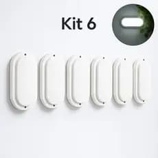 Kit 6 Arandela Tartaruga LED 10W/20W 6500K Branco Frio IP65 Bivolt 127/220V Carcaça Branca