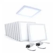 Kit 10 ou 25 Plafon LED Embutir 32W 30x30 Bivolt Painel Quadrado Branco Frio Teto