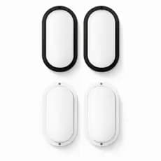 Kit 2 Luminária Tartaruga LED Externa IP65 10W/20W Bivolt Branco Frio 6500K Preta ou Branca/Parede