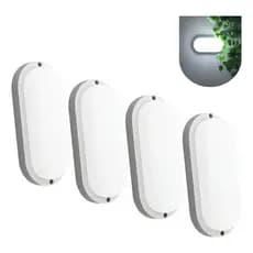 Kit 4 Luminária Tartaruga LED Branca IP65 Bivolt 127/220 10W/20W Branco Frio 6500K Externa