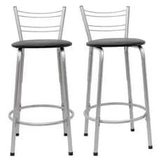 Kit 2 Banquetas 60cm Flórida Prata Cadeira Para Cozinha Balcão Bancada Ilha Área Gourmet Piscina