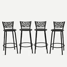 Kit 4 Banquetas Banco Eclipse 60cm Ideal Cozinha Americana Bistrô Área Gourmet Piscina Balcão Ilha