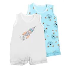 Kit Roupa De Bebê 2 Peças Macacão Regata Banho De Sol Verão