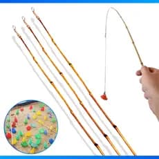 Kit 3 Varas Pesca Bambu Jogos Pescaria Festa Junina Capira Arraiá - MEGA OFERTA