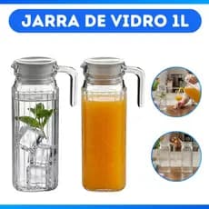 Conjunto 1ou 2 Jarra Clássica De Vidro Para Suco Água 1 Litro Resistente