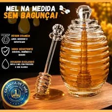 Meleira Transparente Porta Mel Colher Dosadora Prática Design Decorativo