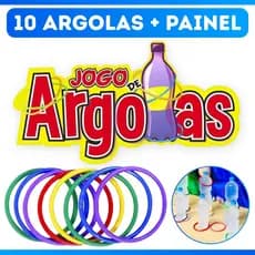 Kit Festa Junina São João 10 Argolas + Painel Argolas