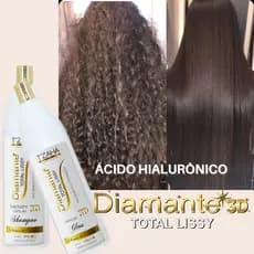 escova progressiva 0% de formol orgãnica diamante 3d tzaha profissional alisamento 100% shampoo e glós selante free