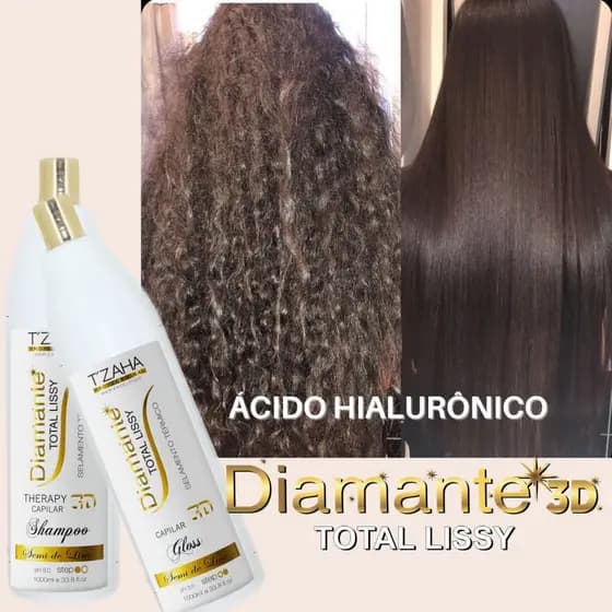 Escova Progressiva Organica Vegana Diamante 3D Tzaha o Liso Dos Seus Sonhos