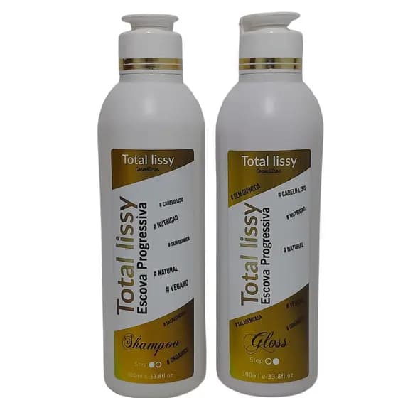 Kit Progressiva Definitiva No Chuveiro Semi Definitiva Total Lissy 600ML Alisamento e Tratamento Sem Formol Garantido