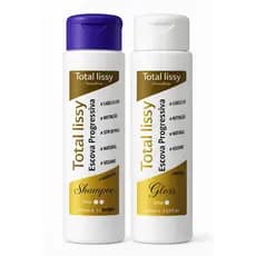 kit escova progressiva cabelo mega liso sem formol total lissy no chuveiro