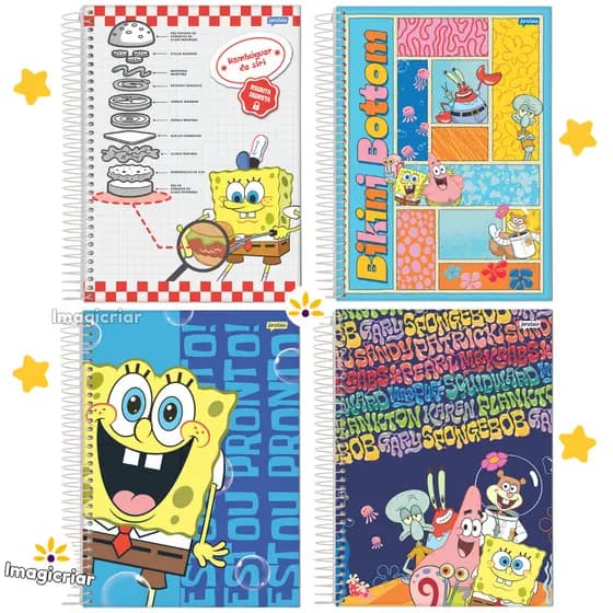 Caderno Universitário Bob Esponja Jandaia - 1 ou 10 Matérias