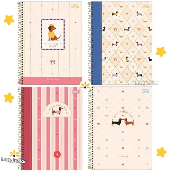 Caderno Universitário Brownie The Dog Tilibra - 1, 10 ou 15 Matérias | Cachorros, Cachorrinhos