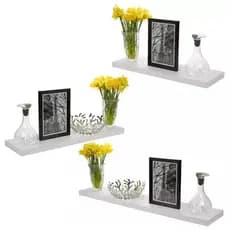 Prateleiras Lisa 60x15cm Reta Branco De Parede Livro Organizadora Cozinha Quarto